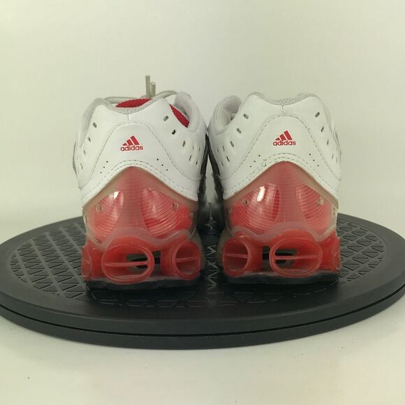 Adidas Bounce White/Red Athletic Running Shoes 381060 Women's Size 7 (6Y) - Picture 6 of 12